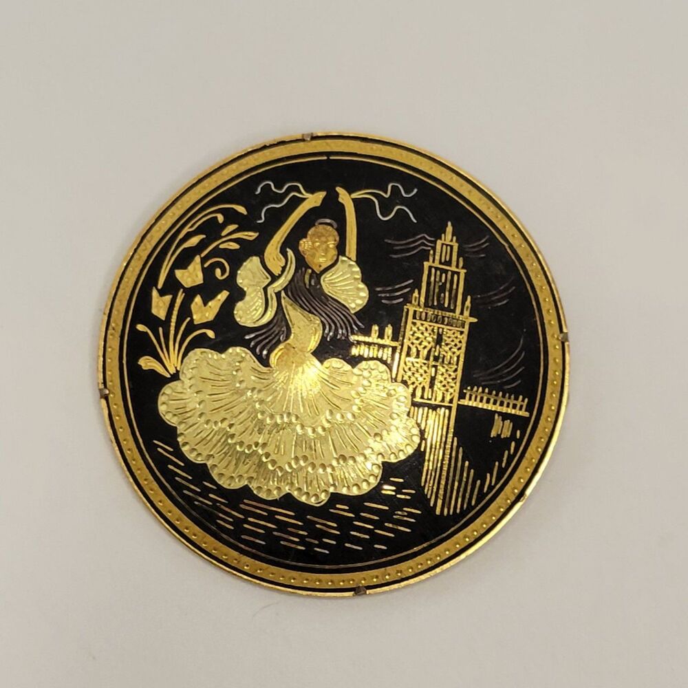 ▪︎Vtg Damascene Brooch